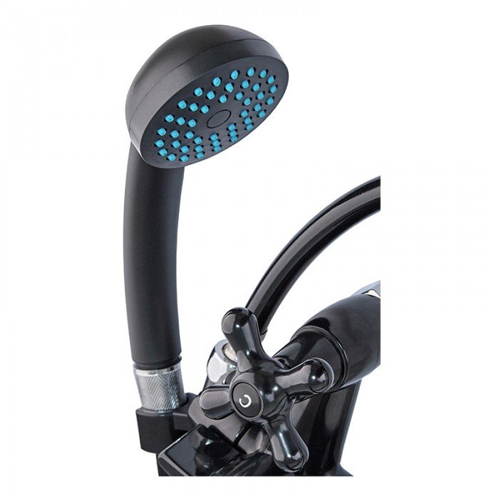 Змішувач для ванної Plamix Sirius-140 Black (зі шлангом та лійкою) (PM0638) Змішувач для ванної Plamix Sirius-140 Black (зі шлангом та лійкою) (PM0638)