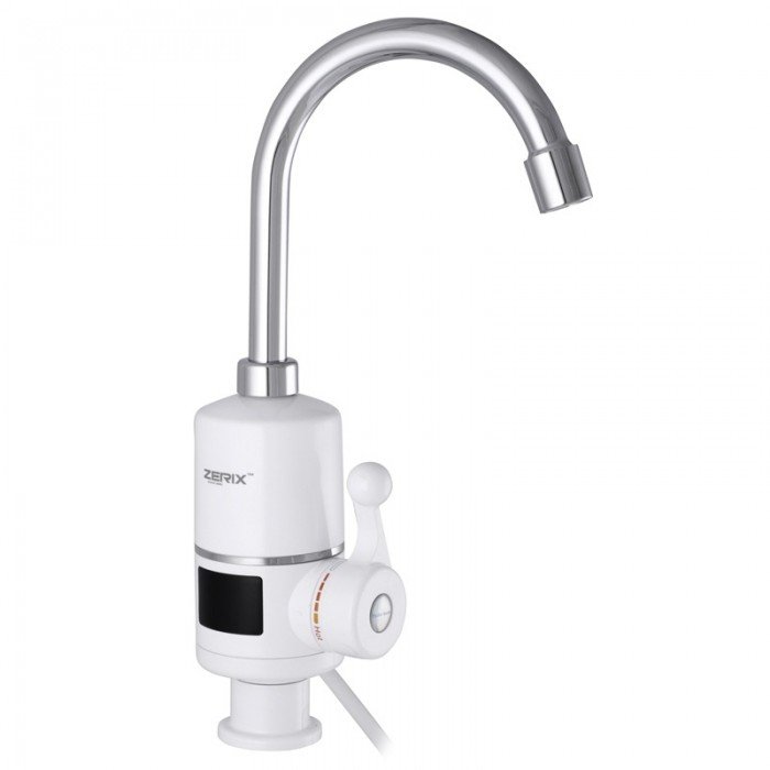 Водонагрівач 3 kW проточний Zerix ELW06-E, З ІНДИКАТОРОМ ТЕМП., на мийку (ZX3074)