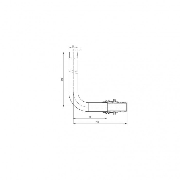 Трубка Г-подібна для приєднання радіатора Koer KA.D20-250 - 20(2.8mm) x 15-250mm (KR4903) Трубка Г-подібна для приєднання радіатора Koer KA.D20-250 - 20(2.8mm) x 15-250mm (KR4903)