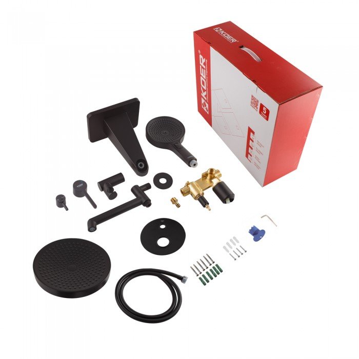 Встраиваемая душевая система Koer KB-66029-05 3 функции Цвет черный (KR5492)