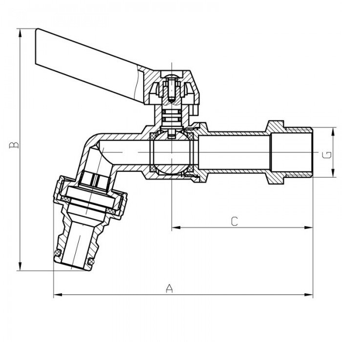 Кран поливу з конектором для швидкого підключення KOER KR.259 - 1/2" (KR3128) Кран поливу з конектором для швидкого підключення KOER KR.259 - 1/2" (KR3128)