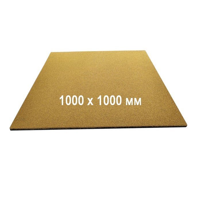 Резиновая плитка 1000х1000 мм желтого цвета